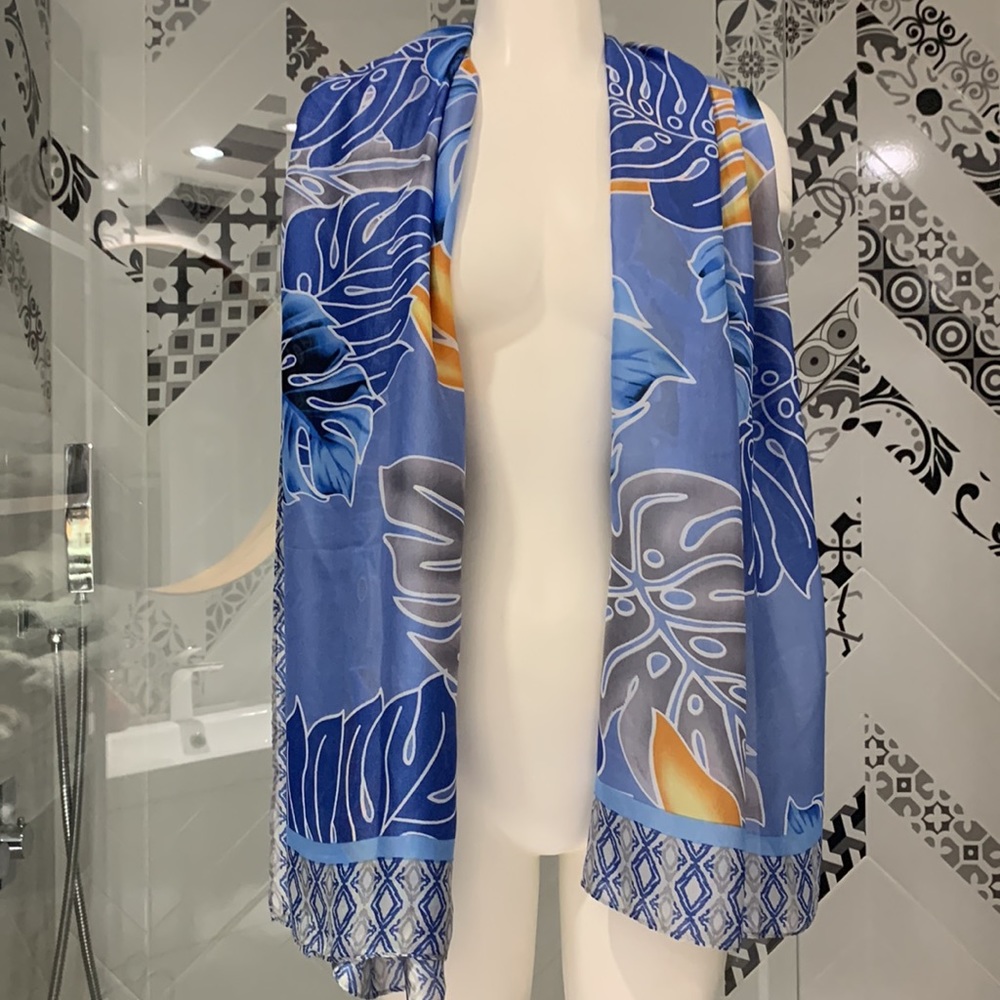 NWT🌺Oversized Pretty Persuasions Wrap/Summer Kimono in Tropical Plants P… - Picture 5 of 11